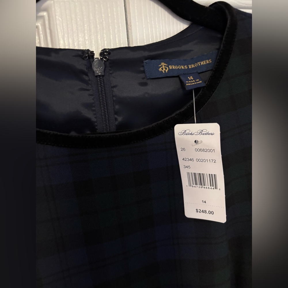 BROOKS BROTHERS Black Watch Plaid Sheath Dress - Size 14 | NWT - Picture 6 of 6